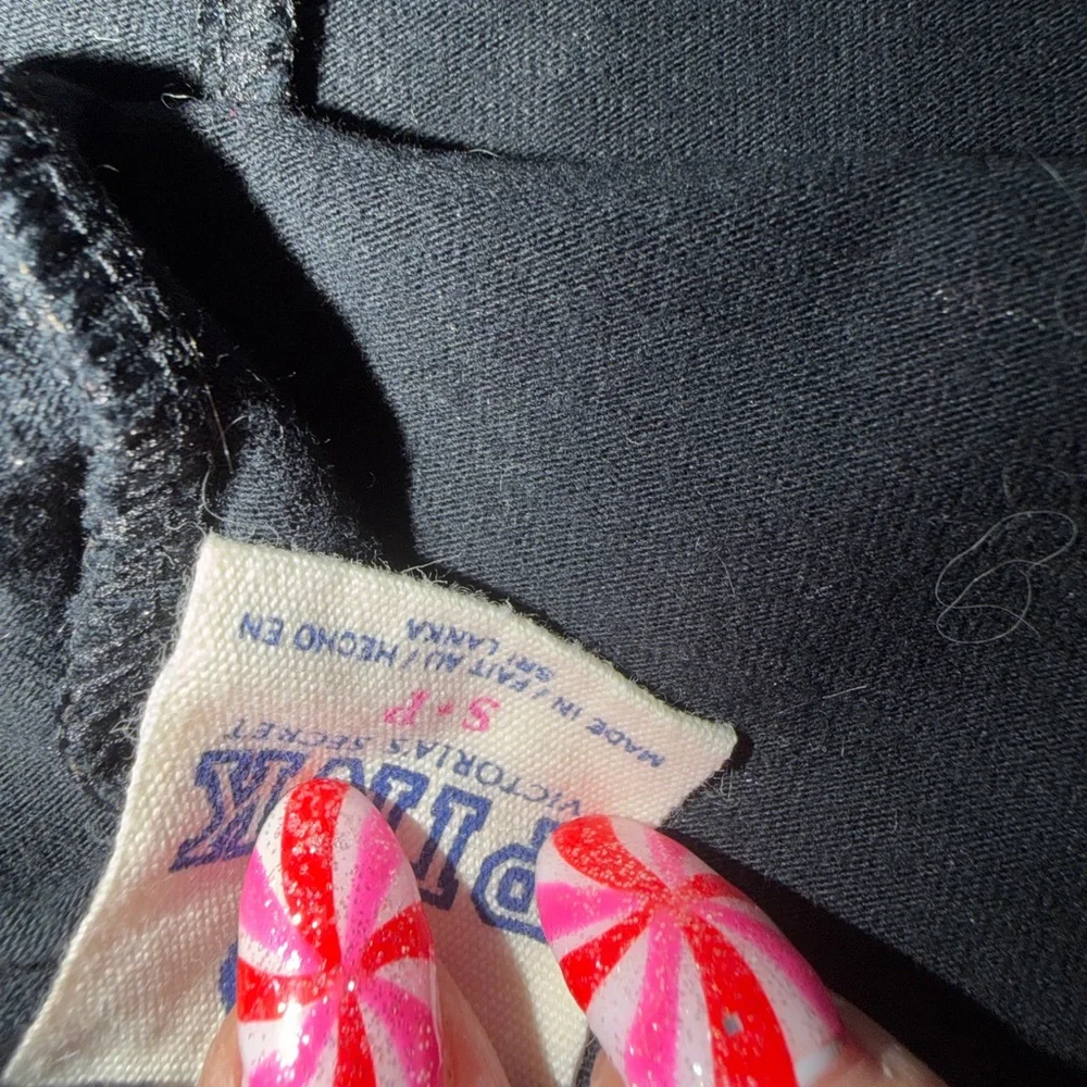 PINK Victoria's Secret Black and Silver Kids Leggings - Picture 3 of 5
